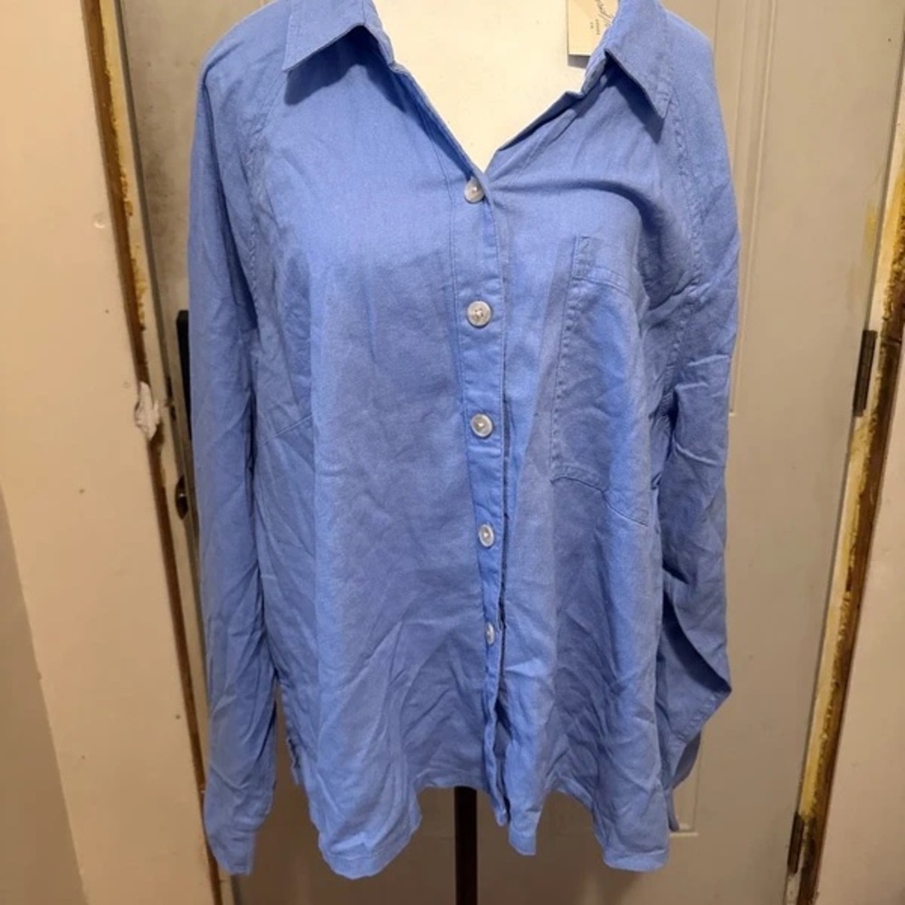 Target Light Blue Women's Button-Down Shirt with Pocket